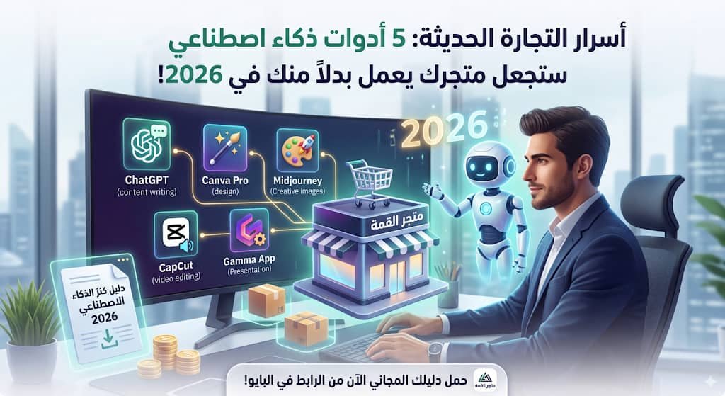 أسرار التجارة الحديثة: 5 أدوات ذكاء اصطناعي ستجعل متجرك يعمل بدلاً منك في 2026!